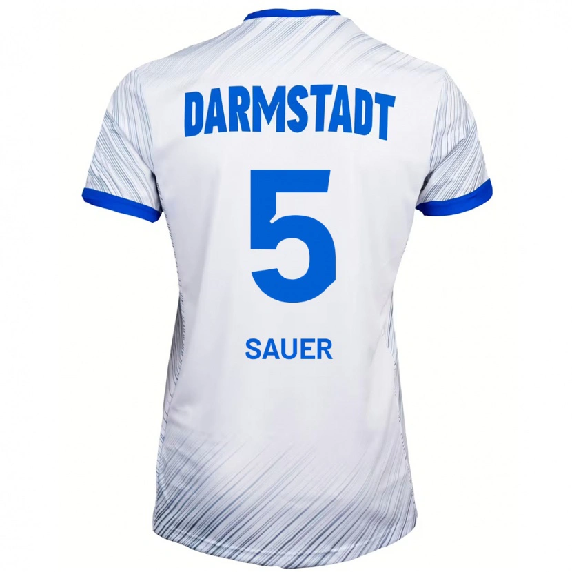 Danxen Herren Tino Sauer #5 Weiß Blau Auswärtstrikot Trikot 2024/25 T-Shirt