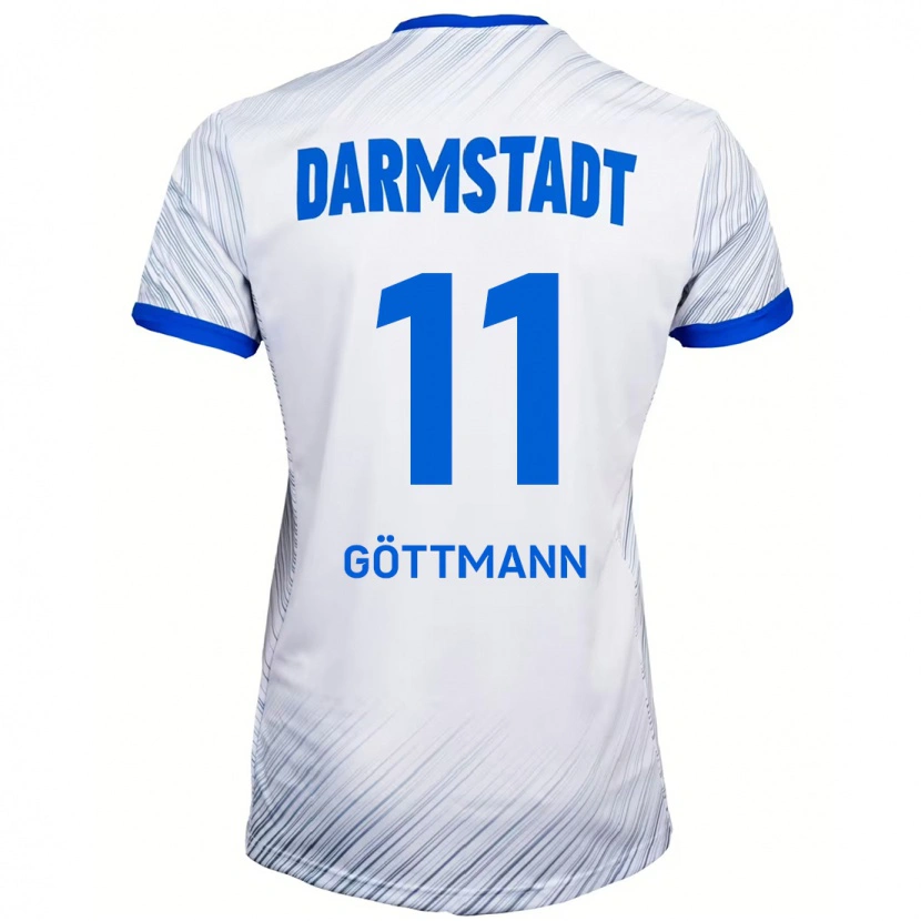 Danxen Herren Levin Göttmann #11 Weiß Blau Auswärtstrikot Trikot 2024/25 T-Shirt