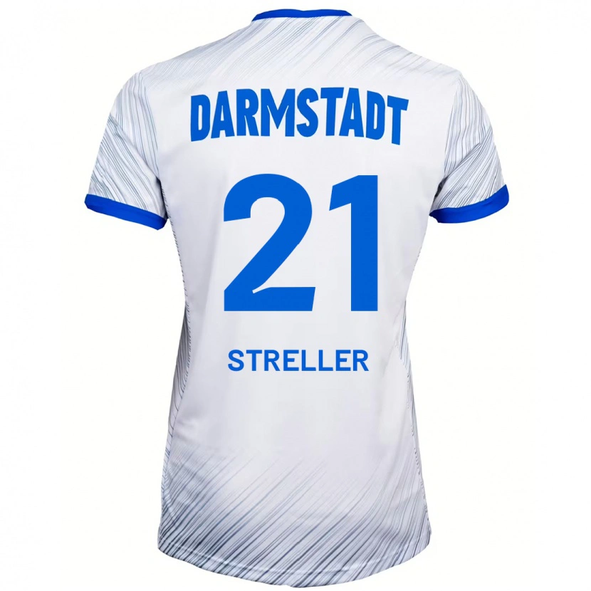 Danxen Herren Till Streller #21 Weiß Blau Auswärtstrikot Trikot 2024/25 T-Shirt