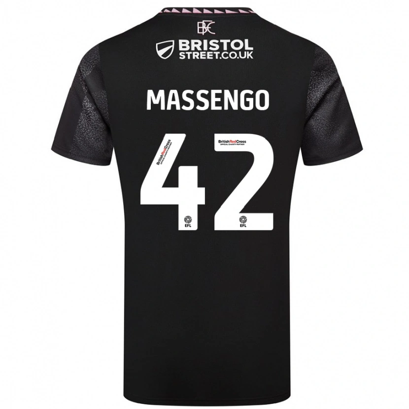 Danxen Herren Han-Noah Massengo #42 Schwarz Auswärtstrikot Trikot 2024/25 T-Shirt