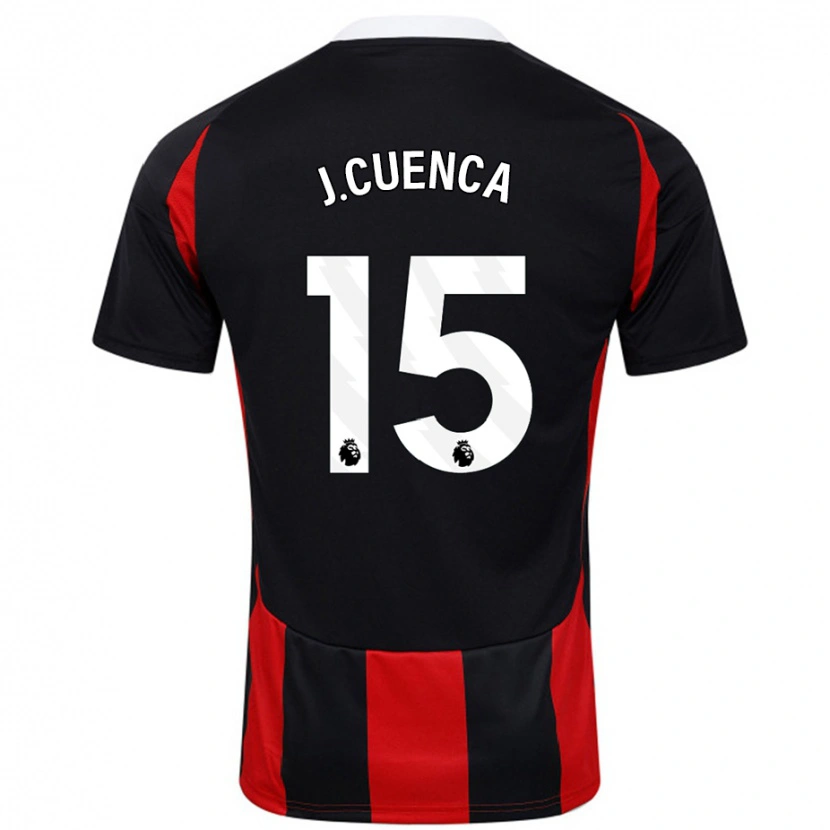 Danxen Herren Jorge Cuenca #15 Schwarz Rot Auswärtstrikot Trikot 2024/25 T-Shirt