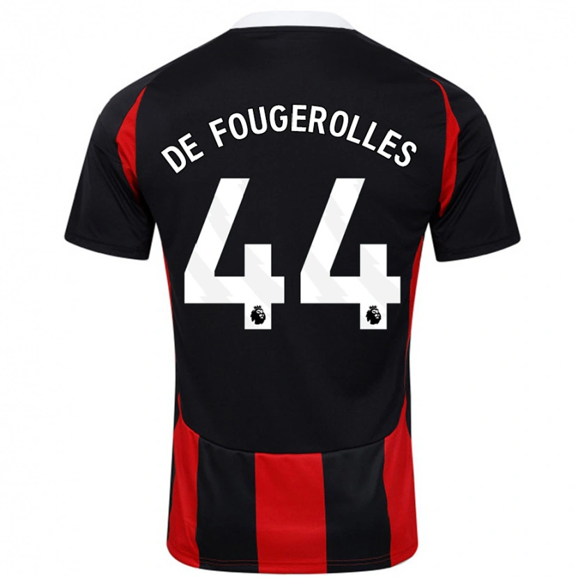 Danxen Herren Luc De Fougerolles #44 Schwarz Rot Auswärtstrikot Trikot 2024/25 T-Shirt