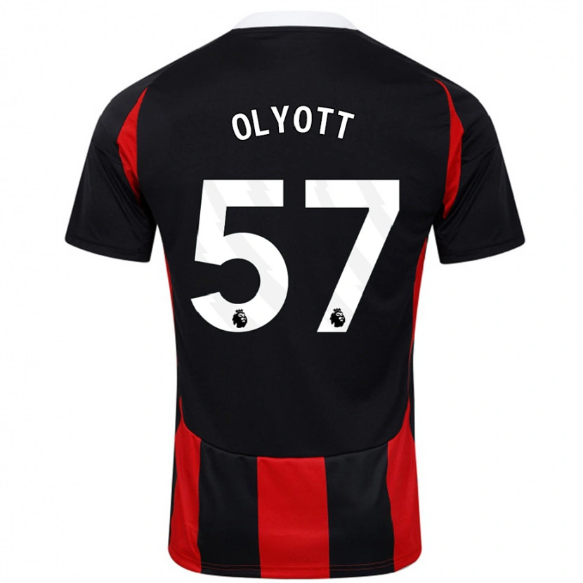 Danxen Herren Tom Olyott #57 Schwarz Rot Auswärtstrikot Trikot 2024/25 T-Shirt