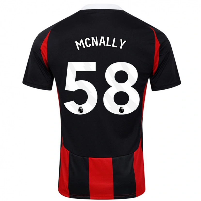Danxen Herren Alfie Mcnally #58 Schwarz Rot Auswärtstrikot Trikot 2024/25 T-Shirt