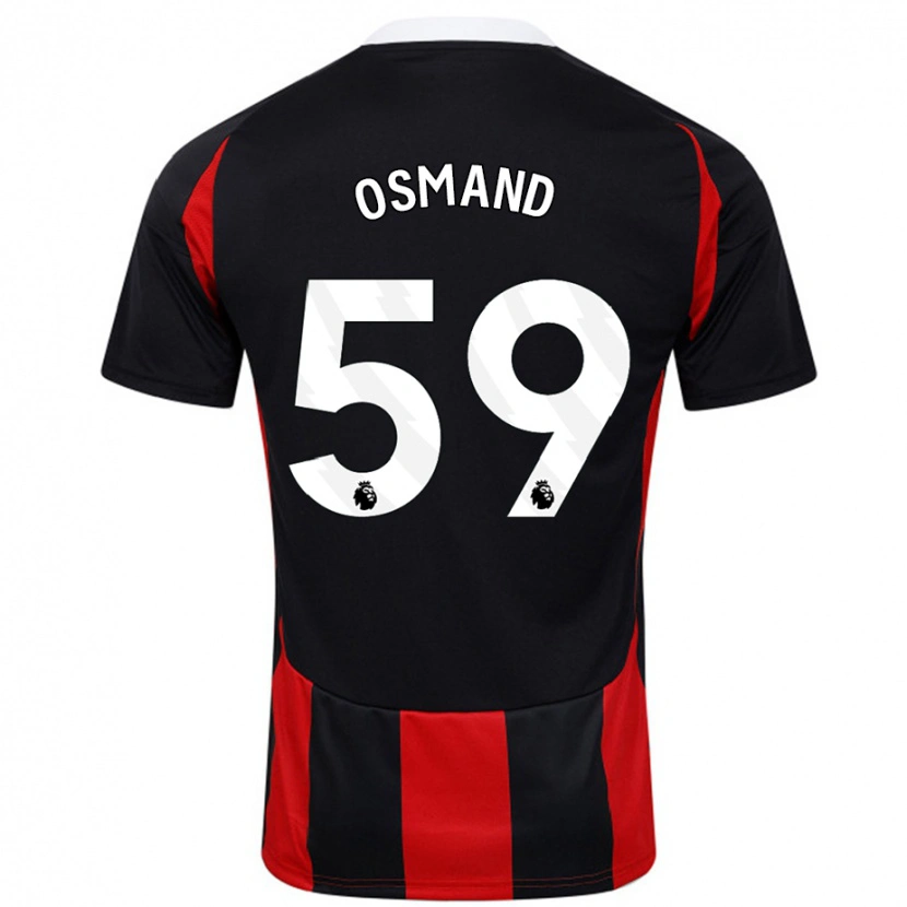Danxen Herren Callum Osmand #59 Schwarz Rot Auswärtstrikot Trikot 2024/25 T-Shirt