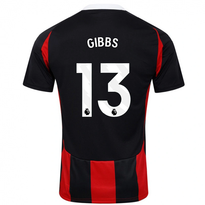 Danxen Herren Frankie Gibbs #13 Schwarz Rot Auswärtstrikot Trikot 2024/25 T-Shirt