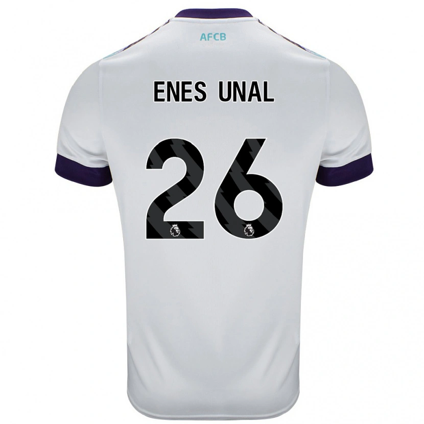 Danxen Herren Enes Ünal #26 Weiß Grün Lila Auswärtstrikot Trikot 2024/25 T-Shirt