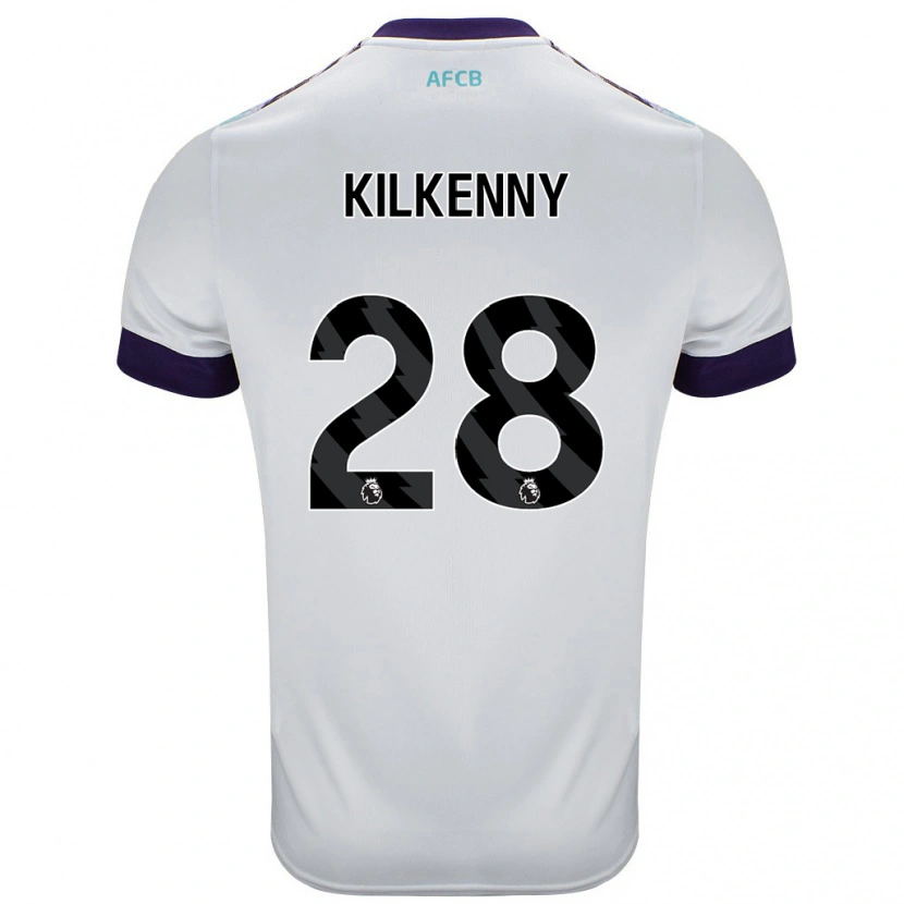 Danxen Herren Gavin Kilkenny #28 Weiß Grün Lila Auswärtstrikot Trikot 2024/25 T-Shirt