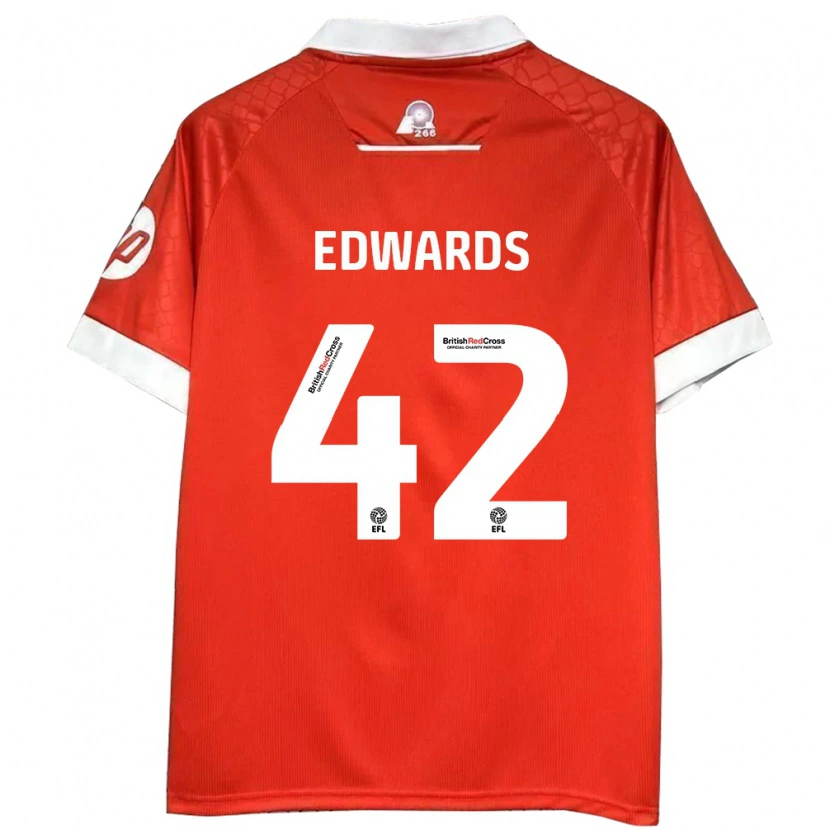 Danxen Damen Callum Edwards #42 Rot Weiß Heimtrikot Trikot 2024/25 T-Shirt