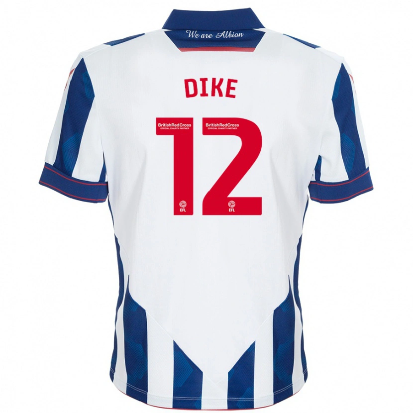 Danxen Damen Daryl Dike #12 Weiß Dunkelblau Heimtrikot Trikot 2024/25 T-Shirt