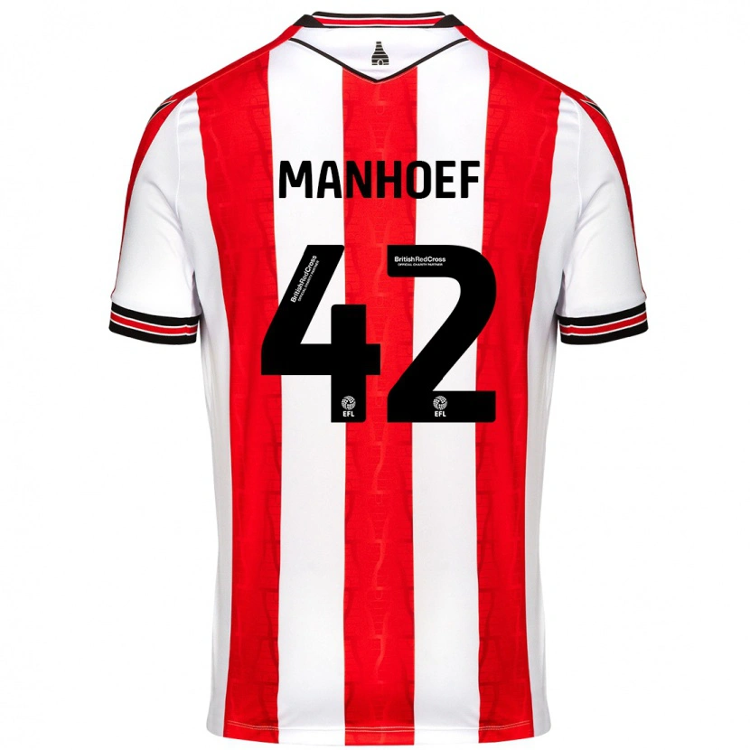 Danxen Damen Million Manhoef #42 Rot Weiß Heimtrikot Trikot 2024/25 T-Shirt
