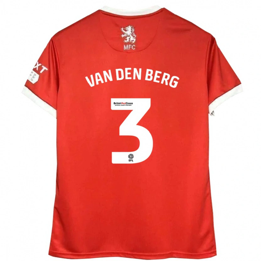 Danxen Damen Rav Van Den Berg #3 Rot Weiß Heimtrikot Trikot 2024/25 T-Shirt