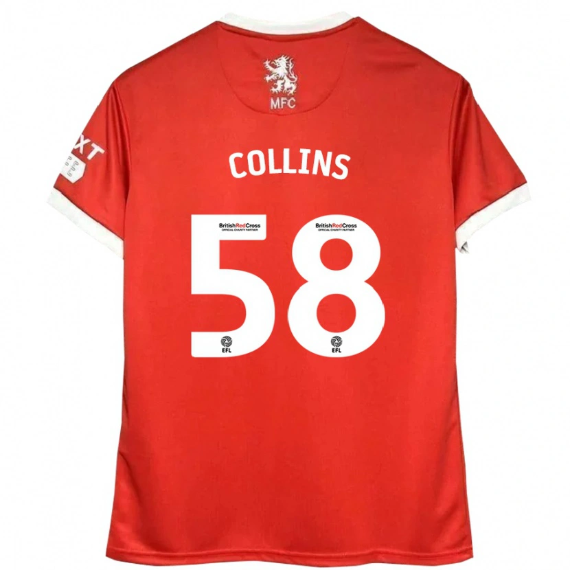 Danxen Damen Sam Collins #58 Rot Weiß Heimtrikot Trikot 2024/25 T-Shirt