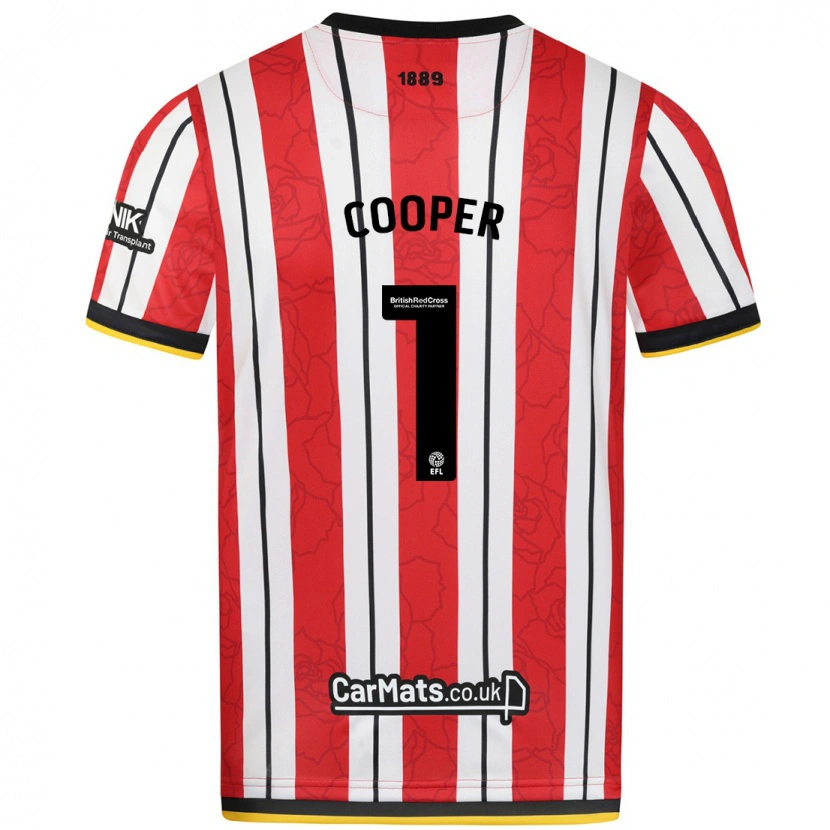 Danxen Damen Michael Cooper #1 Rot Weiße Streifen Heimtrikot Trikot 2024/25 T-Shirt