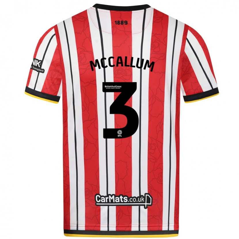 Danxen Damen Sam Mccallum #3 Rot Weiße Streifen Heimtrikot Trikot 2024/25 T-Shirt
