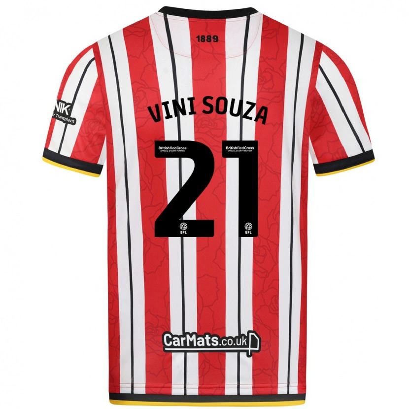 Danxen Damen Vini Souza #21 Rot Weiße Streifen Heimtrikot Trikot 2024/25 T-Shirt