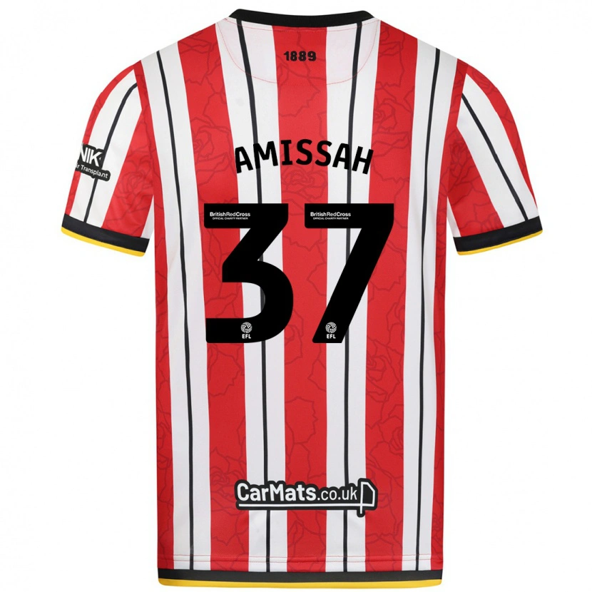 Danxen Damen Jordan Amissah #37 Rot Weiße Streifen Heimtrikot Trikot 2024/25 T-Shirt