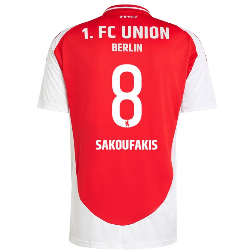 Danxen Damen Theodor Sakoufakis #8 Rot Weiß Heimtrikot Trikot 2024/25 T-Shirt