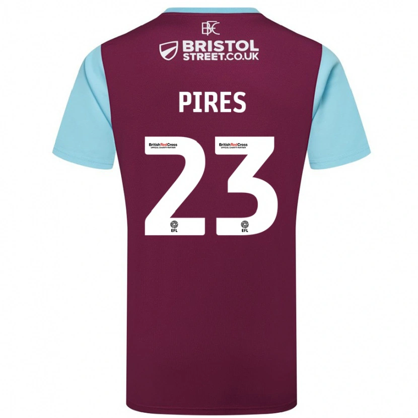 Danxen Damen Lucas Pires #23 Burgunderrot Himmelblau Heimtrikot Trikot 2024/25 T-Shirt