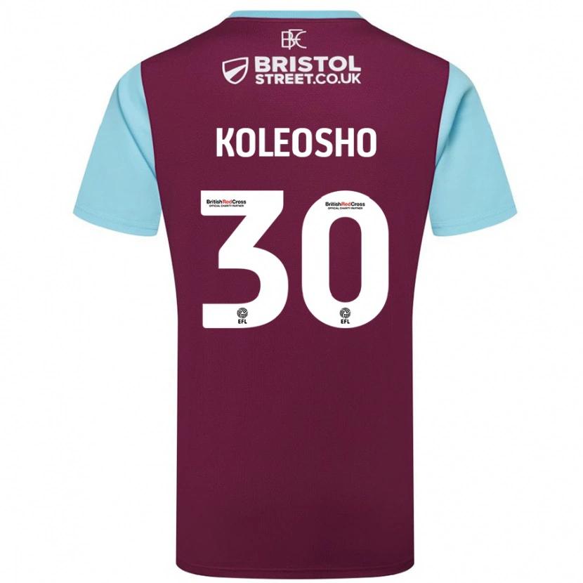 Danxen Damen Luca Koleosho #30 Burgunderrot Himmelblau Heimtrikot Trikot 2024/25 T-Shirt