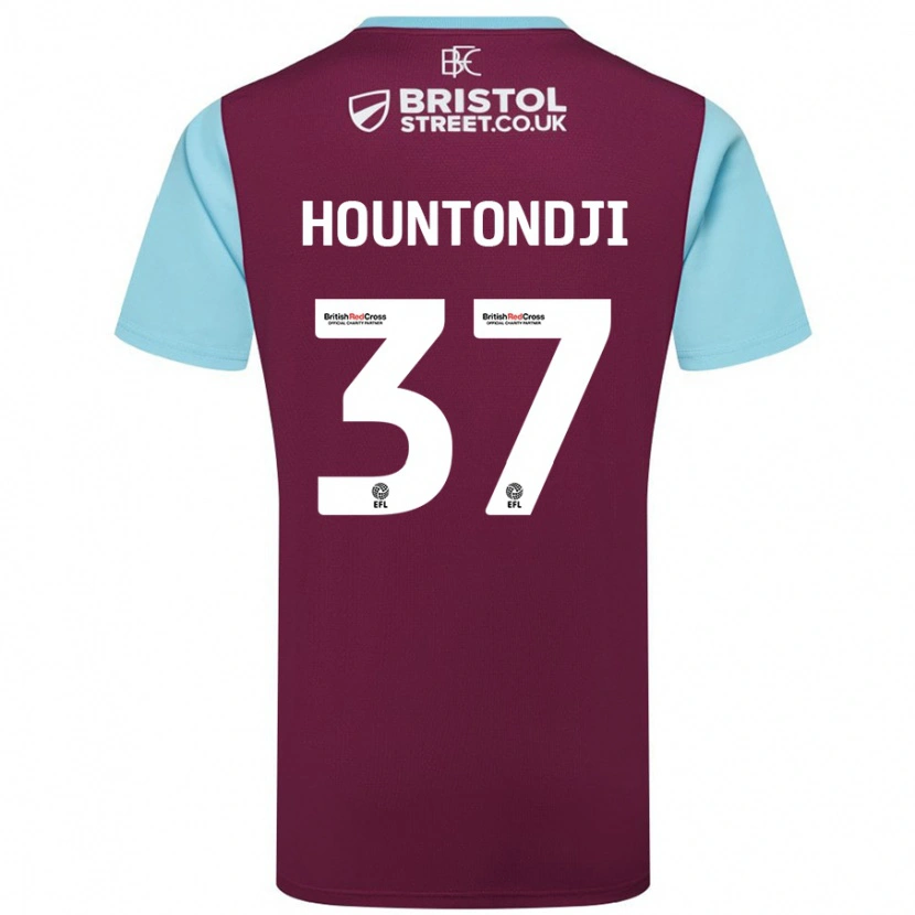 Danxen Damen Andreas Hountondji #37 Burgunderrot Himmelblau Heimtrikot Trikot 2024/25 T-Shirt