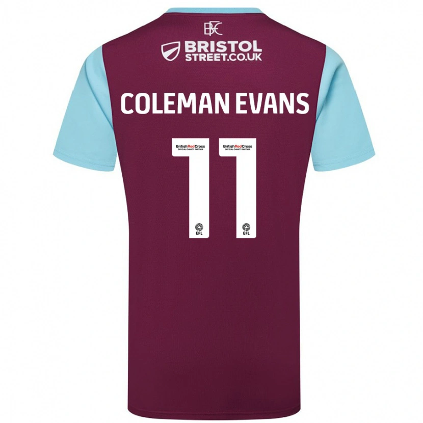 Danxen Damen Amaya Coleman-Evans #11 Burgunderrot Himmelblau Heimtrikot Trikot 2024/25 T-Shirt