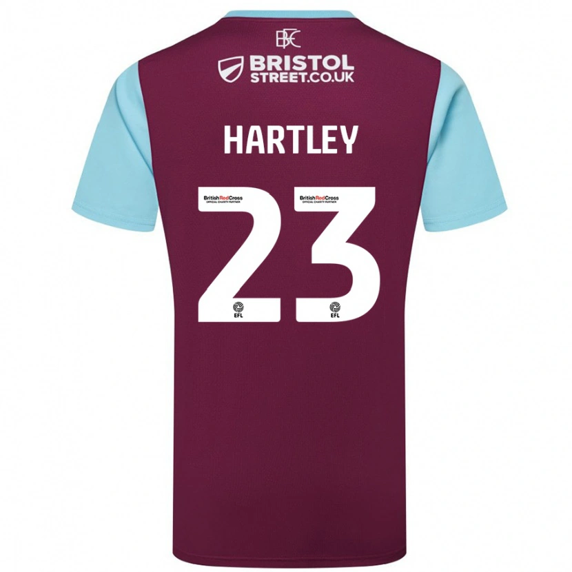 Danxen Damen Naomi Hartley #23 Burgunderrot Himmelblau Heimtrikot Trikot 2024/25 T-Shirt