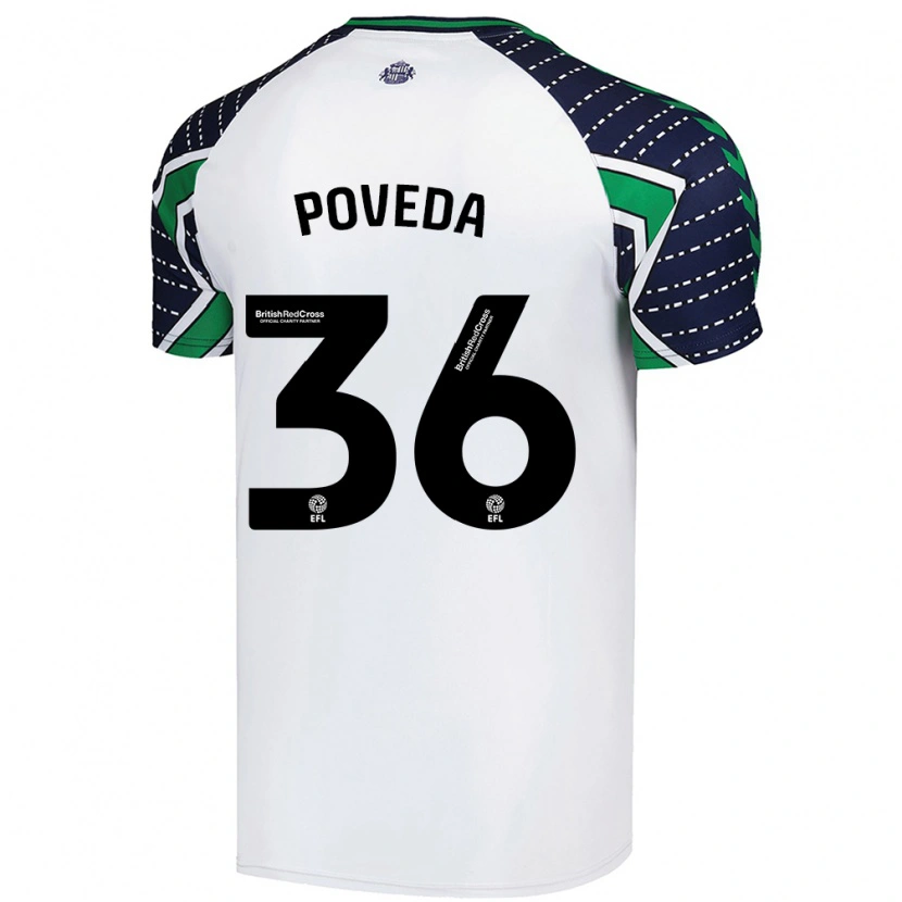 Danxen Damen Ian Poveda #36 Weiß Auswärtstrikot Trikot 2024/25 T-Shirt