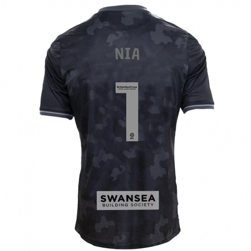 Danxen Damen Ffion Rees Nia #1 Schwarz Auswärtstrikot Trikot 2024/25 T-Shirt