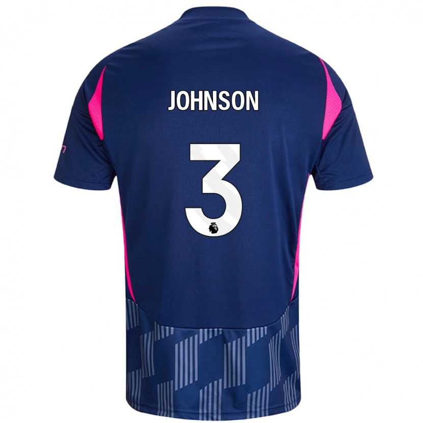 Danxen Damen Nat Johnson #3 Königsblau Rosa Auswärtstrikot Trikot 2024/25 T-Shirt