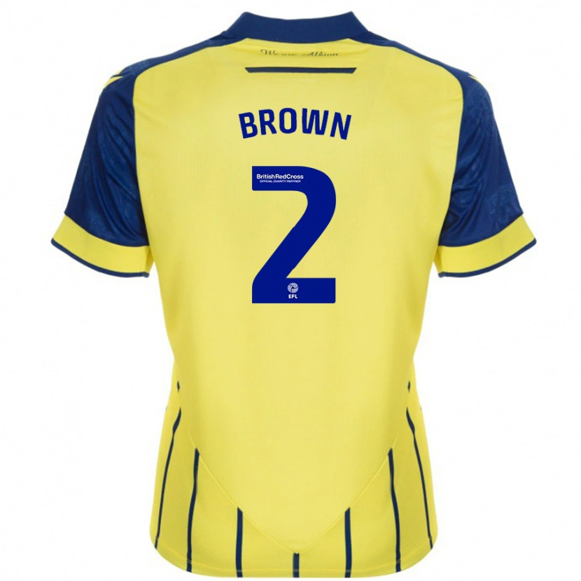 Danxen Damen Ashlee Brown #2 Gelb Blau Auswärtstrikot Trikot 2024/25 T-Shirt