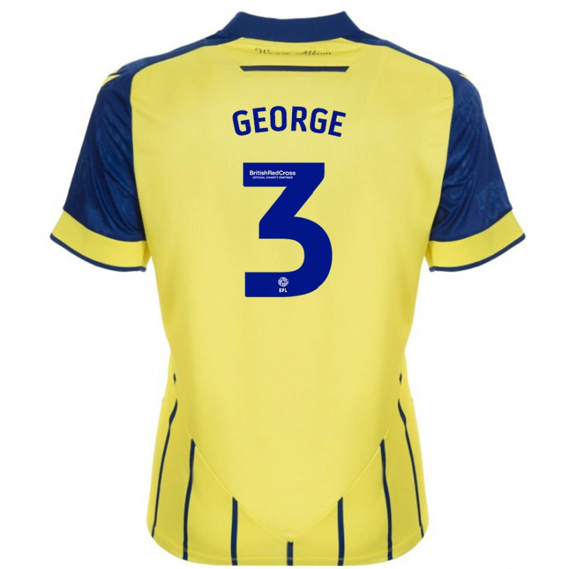 Danxen Damen Hannah George #3 Gelb Blau Auswärtstrikot Trikot 2024/25 T-Shirt