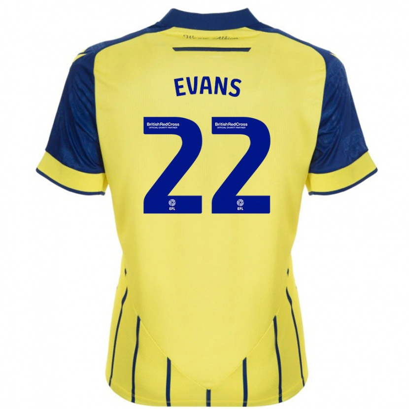 Danxen Damen Kate Evans #22 Gelb Blau Auswärtstrikot Trikot 2024/25 T-Shirt