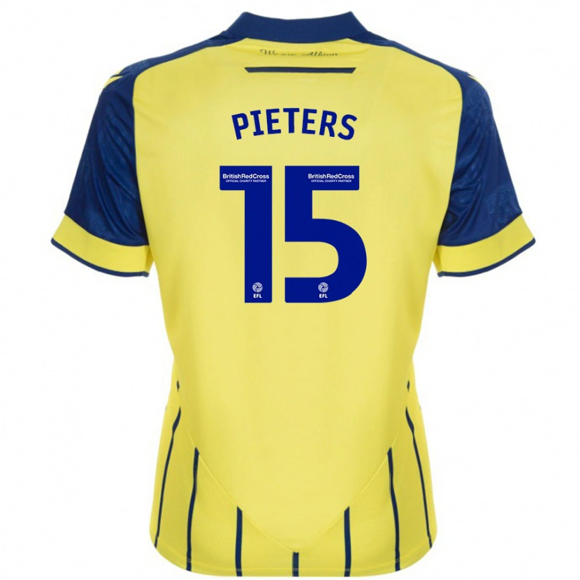 Danxen Damen Erik Pieters #15 Gelb Blau Auswärtstrikot Trikot 2024/25 T-Shirt