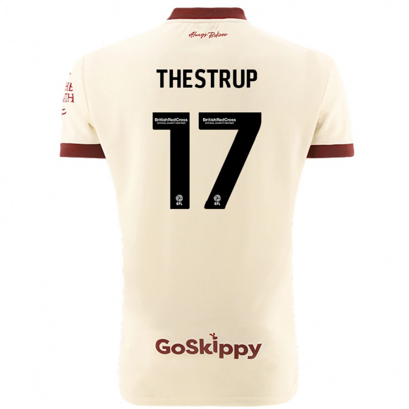 Danxen Damen Amalie Thestrup #17 Cremeweiß Auswärtstrikot Trikot 2024/25 T-Shirt