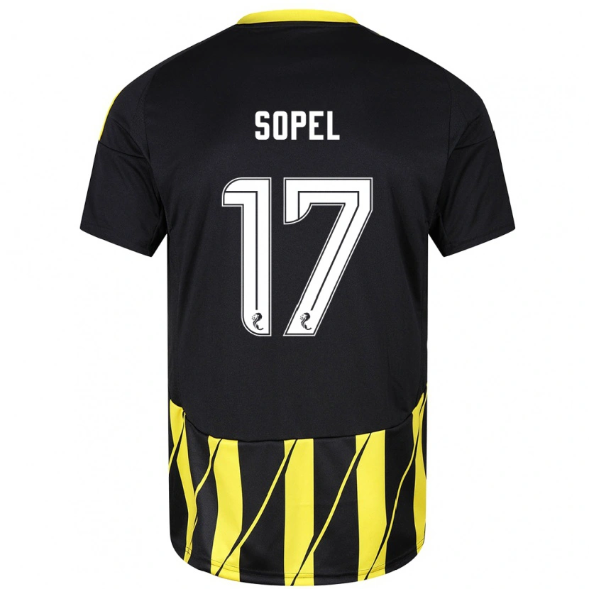 Danxen Damen Nadia Sopel #17 Schwarz Gelb Auswärtstrikot Trikot 2024/25 T-Shirt