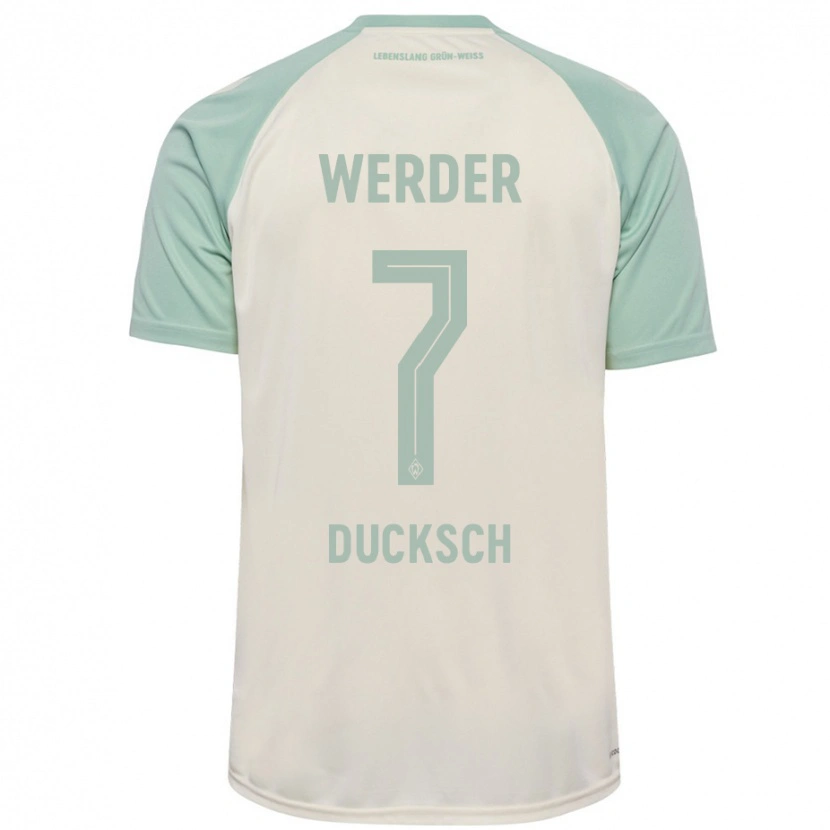 Danxen Damen Marvin Ducksch #7 Cremeweiß Hellgrün Auswärtstrikot Trikot 2024/25 T-Shirt
