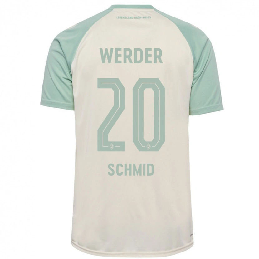 Danxen Damen Romano Schmid #20 Cremeweiß Hellgrün Auswärtstrikot Trikot 2024/25 T-Shirt