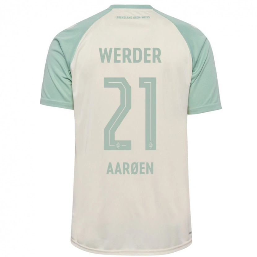 Danxen Damen Isak Hansen-Aarøen #21 Cremeweiß Hellgrün Auswärtstrikot Trikot 2024/25 T-Shirt