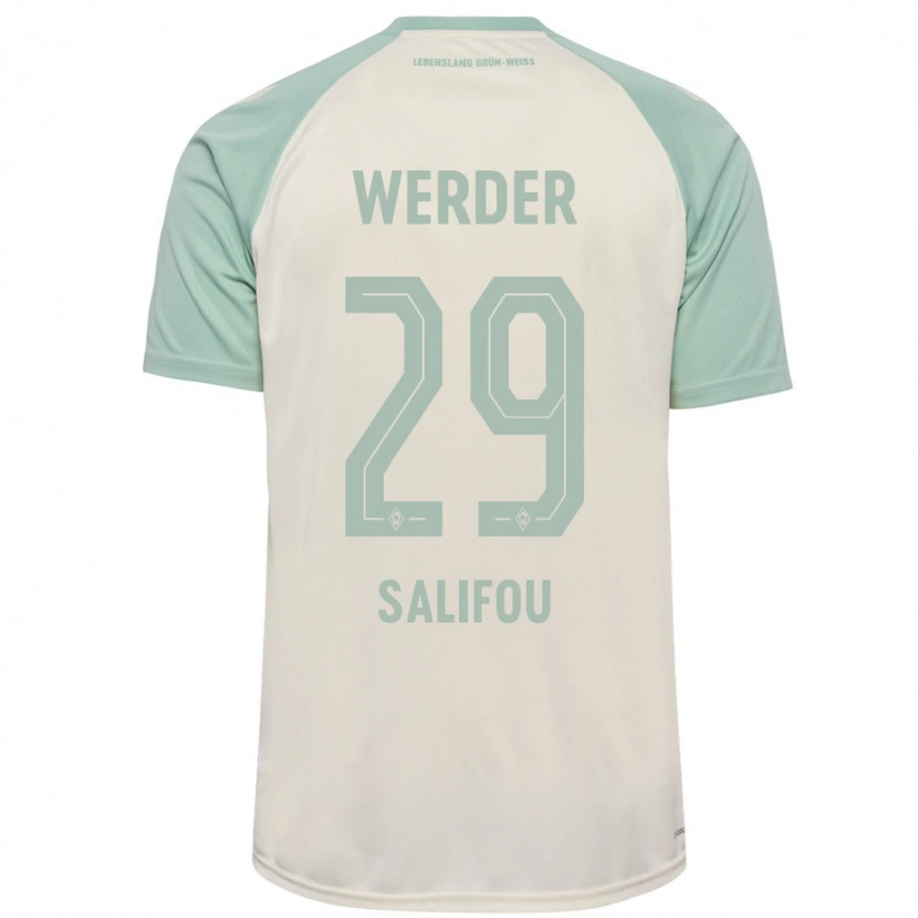 Danxen Damen Dikeni Salifou #29 Cremeweiß Hellgrün Auswärtstrikot Trikot 2024/25 T-Shirt
