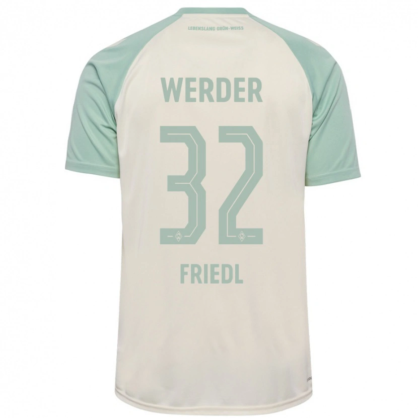 Danxen Damen Marco Friedl #32 Cremeweiß Hellgrün Auswärtstrikot Trikot 2024/25 T-Shirt