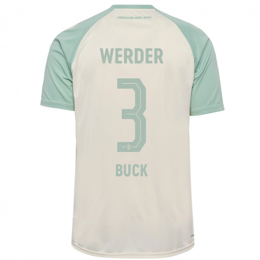 Danxen Damen Marten Buck #3 Cremeweiß Hellgrün Auswärtstrikot Trikot 2024/25 T-Shirt