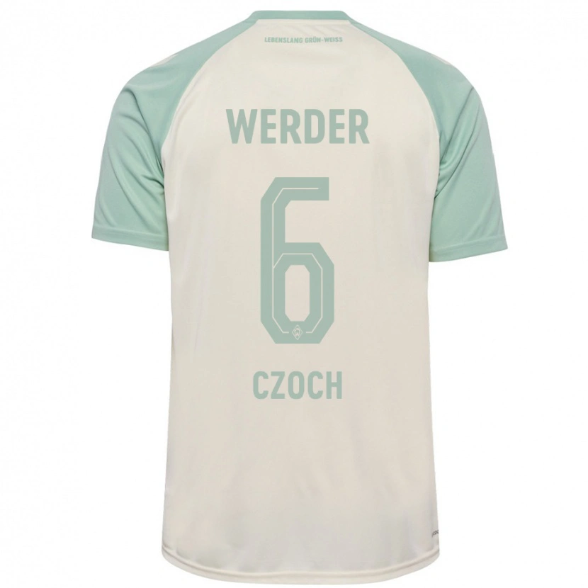 Danxen Damen Mike Czoch #6 Cremeweiß Hellgrün Auswärtstrikot Trikot 2024/25 T-Shirt