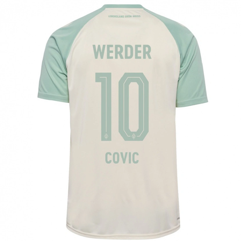 Danxen Damen Patrice Covic #10 Cremeweiß Hellgrün Auswärtstrikot Trikot 2024/25 T-Shirt