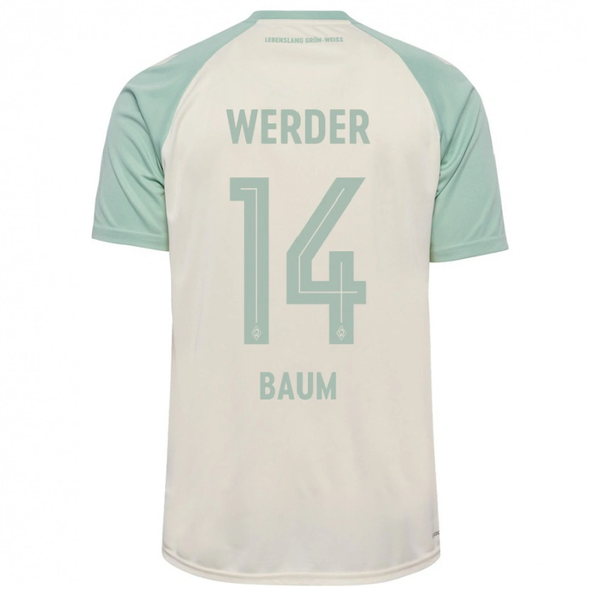 Danxen Damen Lennart Baum #14 Cremeweiß Hellgrün Auswärtstrikot Trikot 2024/25 T-Shirt
