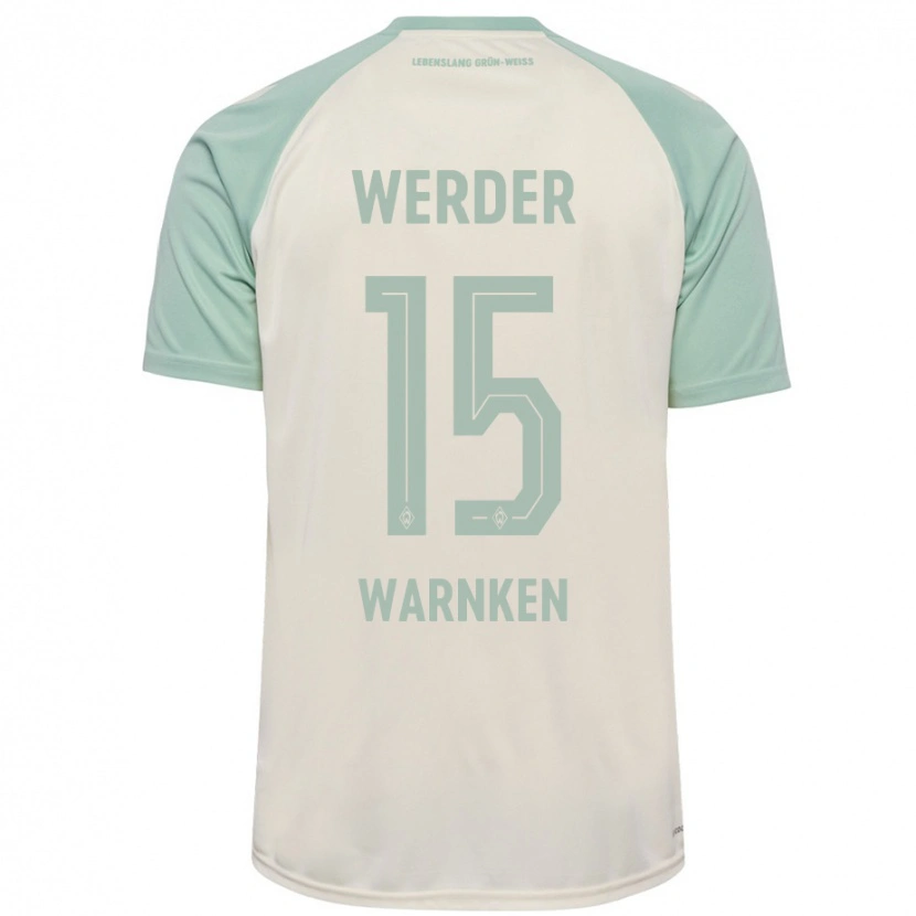 Danxen Damen Jannes Warnken #15 Cremeweiß Hellgrün Auswärtstrikot Trikot 2024/25 T-Shirt