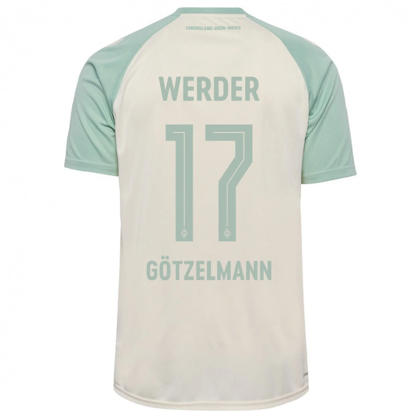 Danxen Damen Patrick Götzelmann #17 Cremeweiß Hellgrün Auswärtstrikot Trikot 2024/25 T-Shirt
