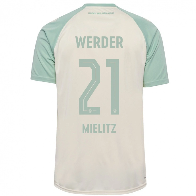 Danxen Damen Sebastian Mielitz #21 Cremeweiß Hellgrün Auswärtstrikot Trikot 2024/25 T-Shirt