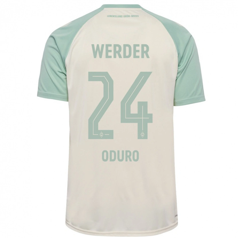 Danxen Damen Ricardo Oduro #24 Cremeweiß Hellgrün Auswärtstrikot Trikot 2024/25 T-Shirt