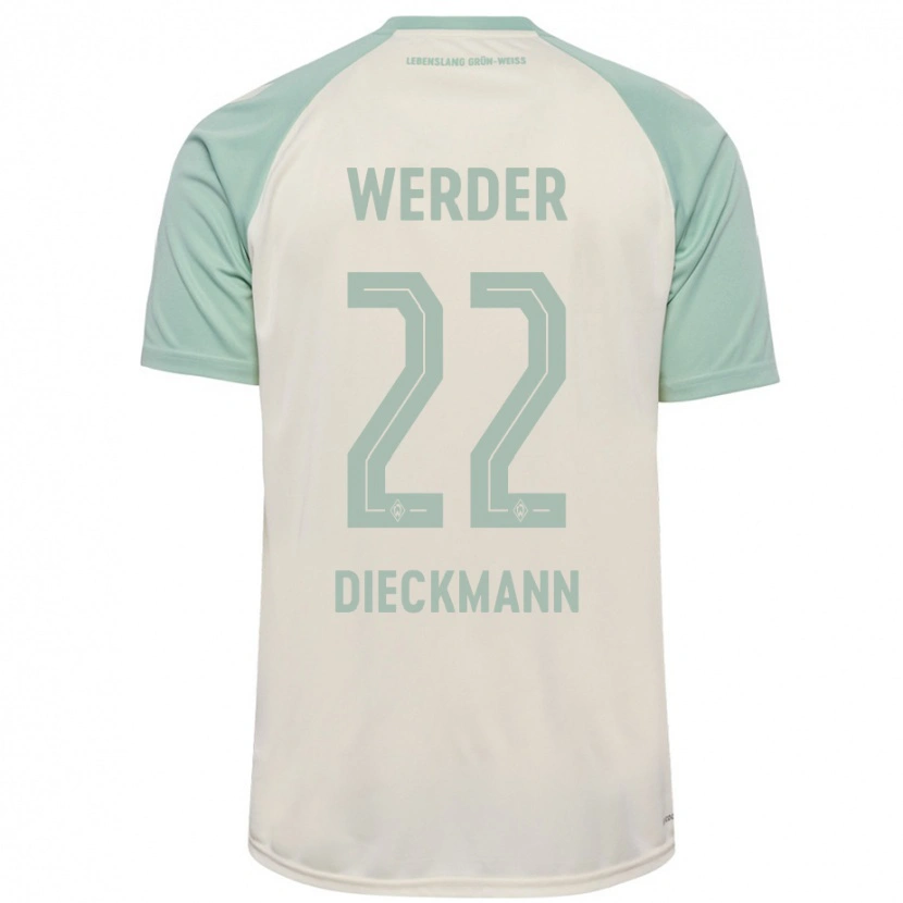Danxen Damen Rieke Dieckmann #22 Cremeweiß Hellgrün Auswärtstrikot Trikot 2024/25 T-Shirt